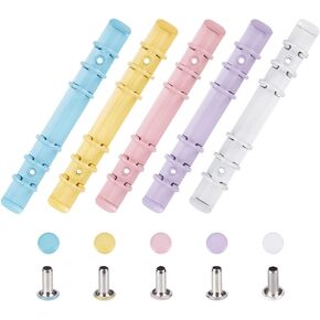 GORGECRAFT 5Pcs Six Ring Binder Clip Colorful Metal Iron O-Type Mechanism Replacement Letter Loose Leaf Binding Spines Combs Round Rings Clips Binders for Making Folders DIY Diary Notebooks Planner in Saudi Arabia