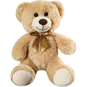 Teddy Bear Stuffed Animal, 13.5inch Teddy Bear Plush Toy, Birthday Valentine's Day Xmas Gifts for Kids Boys Girls Friends (B-Light Brown)