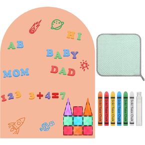 Magnetic Chalkboard for Wall Magnetic Wall Decal with Pastel Markers Dishcloth and Chalkboard Wallpaper Sheets for Office School Playroom Kids(Camel Pink,24 x 32 Inches)