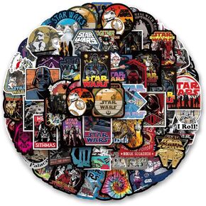 108 PCS Stickers for Star War to Girls Teens Boys,Cute Stickers for Water Bottles,Vinyl Waterproof Decals for Laptop,Bumper,Skateboard,Cartoon Sticker Gifts