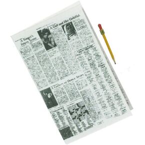 Dollhouse Miniature Newspaper مع قلم رصاص #IM65119