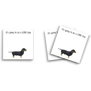 Butler in the Home Sticky Notes 3 Pack 3 "x3" 50 ورقة لكل وسادة ، dachshund الأسود سيكون يومًا طويل