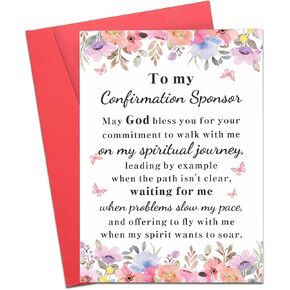 Aiseavril Cadeau Confirmation Gifts for Women Men, Christian Cards Baptism for Teens, Catholic Sponsor Appreciation Thank You Cards