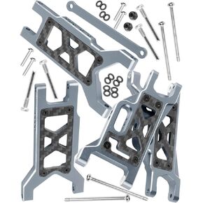 Upgrades Parts for 1/10 Slash VXL 2WD/Slash 2WD,Aluminum Front Rear Suspension A Arms w/Tie Bar Hops Up,Navy Blue (Only for Slash)