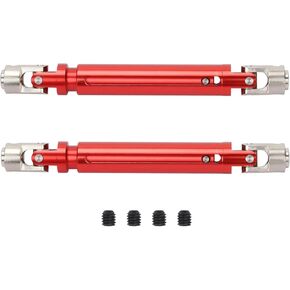 RCAWD Driven Dogbone(180011/18027) Universal 106-138mm Machined Alloy Aluminum for Rc Car 1:10 HSP Hispeed 94180 Rock Crawler Upgraded Hop-Up Parts 2Pcs(Red)