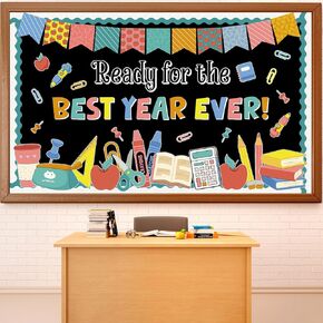 Positive Back to School Bulletin Board Set Ready for The Best Year Ever Classroom Decorations Colorful Inspirational Paper Cutouts for Motivational Nursery Chalkboard Wall Door Decor Teacher Supplies