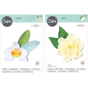 يموت Sizzix Gardenia و Orchid ، Thinlits من تأليف Jennifer Ogborn ، حزمة عنصران (665885 ، 665894)