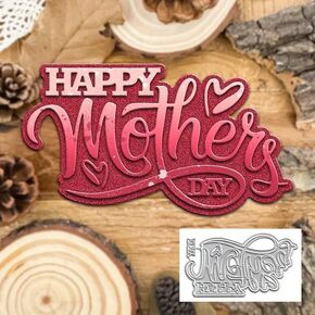 Happy Mothday Day Words Greeting Card Metal Die Cuts,Sunflower Flower Leaf Cutting Dies Cut Stencils DIY Scrapbooking Decorative Embossing Paper Scrapbooking Card Making