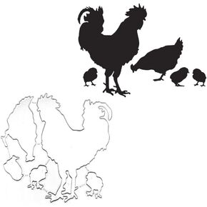 Chicken Die Cut for Card Making, Chicks Animal Metal Cutting Dies Congratulations Die Cuts Happy Birthday Embossing Stencils Template for DIY Scrap-Booking Decor Wedding Birthday Blessing Card