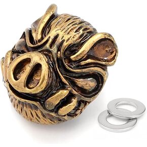 Craftmemore Pig Wild Boar Concho Screw Back Conchos Decore Decord 2PCS 1 Inch (البرونز)