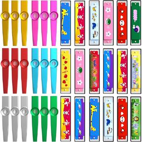 36 Pieces Operation Christmas Gifts Include 18 Pcs Harmonica Bulk Toy & 18 Pcs Multicolor Metal Kazoos Bulk for Kis Charity Party Favors Goodie Bags Stuffers Supplies Gift Bag Fillers
