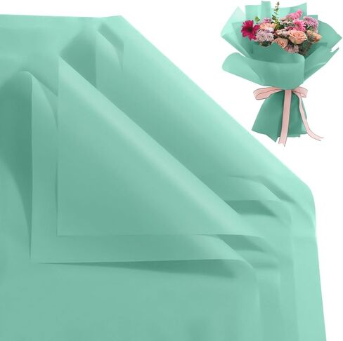KAKURUMA 20 Sheets Waterproof Flower Wrapping Paper, Bouquet Wrapping Paper of 22 * 22 Inches, Flower Wrapping Paper for Florist Supplies Wedding Birthday Gift DIY (Lake Blue) in Saudi Arabia