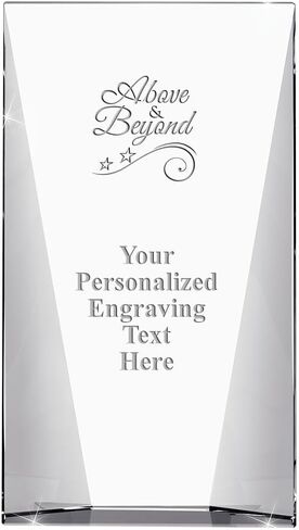 Custom Engraved Glass Trophy - Recognition & Employee Awards - 9" Waterfall Corporate Awards with Personalized Engraving in Saudi Arabia
