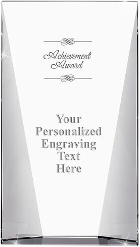 Custom Engraved Glass Trophy - Recognition & Employee Awards - 9" Waterfall Corporate Awards with Personalized Engraving in Saudi Arabia