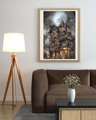 Moohue 14CT Stamped Cross Stitch Kits for Adults Beginners Creepy Halloween Counted Cross Stitch Kits for Adults Advanced (Creepy Halloween) in Saudi Arabia