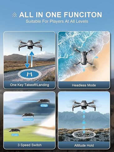 طائرة بدون طيار قابلة للطي بدون فرشاة مع كاميرا بدقة 4K عالية الدقة للبالغين، طائرة رباعية المراوح RC، اتبعني، وقت طيران 30 دقيقة، مفتاح واحد للإقلاع/الهبوط، تثبيت الارتفاع، قلاب 360 درجة مع حقيبة حمل للمبتدئين in Kuwait