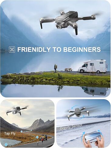 طائرة بدون طيار قابلة للطي بدون فرشاة مع كاميرا بدقة 4K عالية الدقة للبالغين، طائرة رباعية المراوح RC، اتبعني، وقت طيران 30 دقيقة، مفتاح واحد للإقلاع/الهبوط، تثبيت الارتفاع، قلاب 360 درجة مع حقيبة حمل للمبتدئين in Kuwait