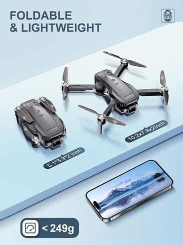 طائرة بدون طيار قابلة للطي بدون فرشاة مع كاميرا بدقة 4K عالية الدقة للبالغين، طائرة رباعية المراوح RC، اتبعني، وقت طيران 30 دقيقة، مفتاح واحد للإقلاع/الهبوط، تثبيت الارتفاع، قلاب 360 درجة مع حقيبة حمل للمبتدئين in Kuwait