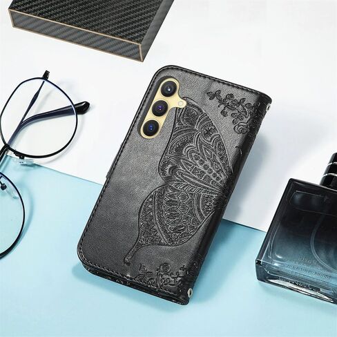 Wallet Case for Samsung Galaxy S25 Ultra Case Crystal Glitter Bling with Card Holder Stand Leather Flip Case Diamond Butterfly Protective Case for Samsung Galaxy S25 Ultra Crystal Rose Gold in Kuwait