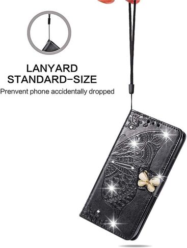Wallet Case for Samsung Galaxy S25 Ultra Case Crystal Glitter Bling with Card Holder Stand Leather Flip Case Diamond Butterfly Protective Case for Samsung Galaxy S25 Ultra Crystal Rose Gold in Kuwait
