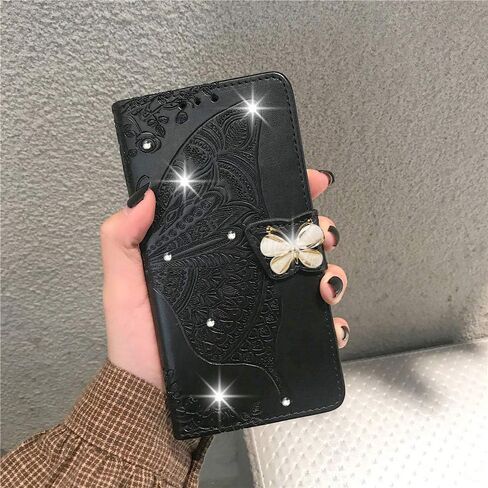 Wallet Case for Samsung Galaxy S25 Ultra Case Crystal Glitter Bling with Card Holder Stand Leather Flip Case Diamond Butterfly Protective Case for Samsung Galaxy S25 Ultra Crystal Rose Gold in Kuwait