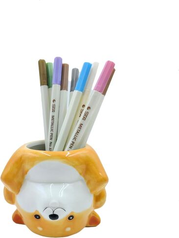 Cute Dog Pencil Holder for Desk Animal Shaped Succulent Planter Office Pen Holder Gift for Dog Lover, Boy, Girls, Women, Men (Dog) in Saudi Arabia