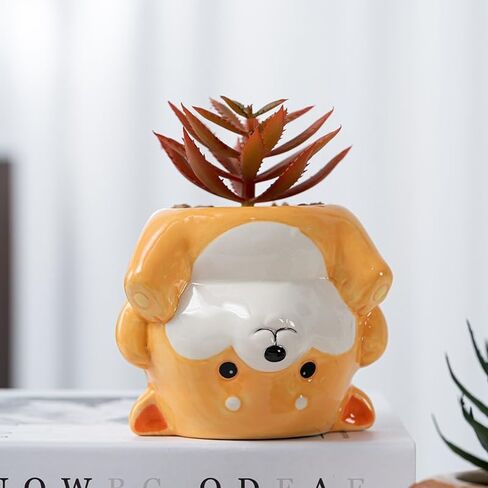 Cute Dog Pencil Holder for Desk Animal Shaped Succulent Planter Office Pen Holder Gift for Dog Lover, Boy, Girls, Women, Men (Dog) in Saudi Arabia