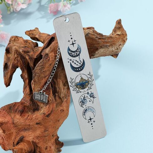 1Pcs Moon Pattern Novelty Stainless Steel Book Marks - Metal Book Mark Gifts for Bookworms Book Lovers, Reading Markers Birthday Gifts for Family Friends Girls (Moon-1036) in Saudi Arabia