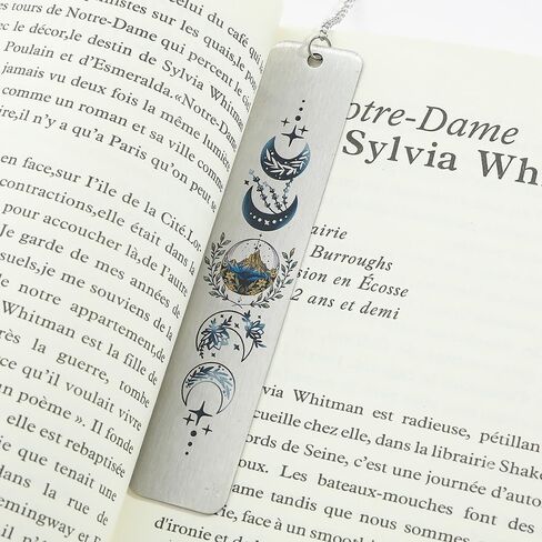 1Pcs Moon Pattern Novelty Stainless Steel Book Marks - Metal Book Mark Gifts for Bookworms Book Lovers, Reading Markers Birthday Gifts for Family Friends Girls (Moon-1036) in Saudi Arabia