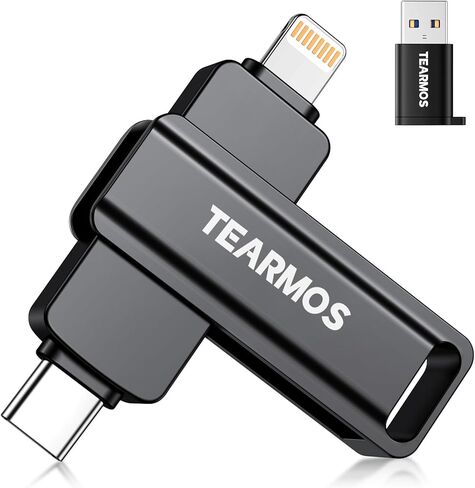 128GB Flash Drive Intended for iPhone iPad, Memory Stick Storage for Photos and Videos Backup, Compatible with iPhone iPad Android PC, Plug and Play, No Application Required (Metal Silver) in Saudi Arabia