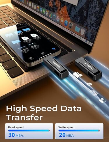 128GB Flash Drive Intended for iPhone iPad, Memory Stick Storage for Photos and Videos Backup, Compatible with iPhone iPad Android PC, Plug and Play, No Application Required (Metal Silver) in Saudi Arabia