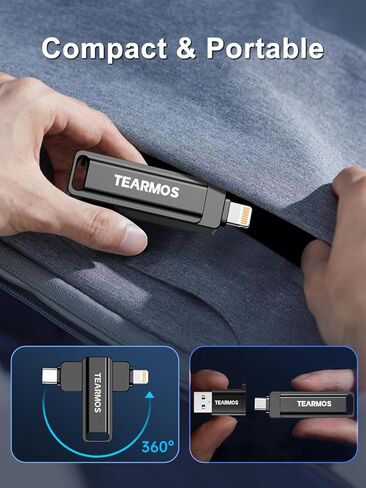128GB Flash Drive Intended for iPhone iPad, Memory Stick Storage for Photos and Videos Backup, Compatible with iPhone iPad Android PC, Plug and Play, No Application Required (Metal Silver) in Saudi Arabia