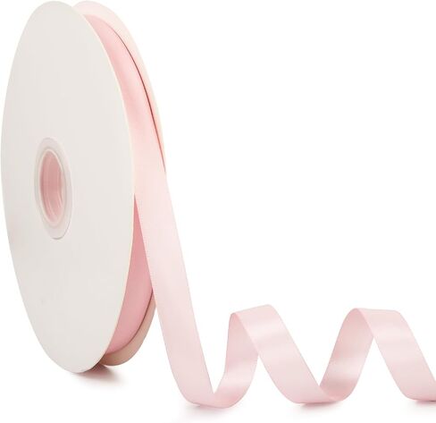 Double Face White Satin Ribbon 5/8 inch X 100 Yards, Craft Fabric Ribbon Polyester Ribbons for Gift Wrapping, Wedding, Bow Making, Wreath, Holiday Decoration, DIY Sewing (White) in Saudi Arabia