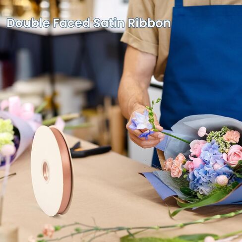 مزدوج الوجه الأبيض الساتان الشريط 5/8 بوصة × 100 ياردة ، شرائط البوليستر النسيج الحرفية لالتفاف الهدايا ، الزفاف ، صنع القوس ، إكليل ، زخرفة العطلات ، خياطة DIY (أبيض) in Kuwait