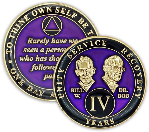 4 Year Sobriety Coin | Founders Triplate AA Chip | Celebrate Recovery Anniversary Token | Alcoholics Anonymous Gift (Green) in Saudi Arabia