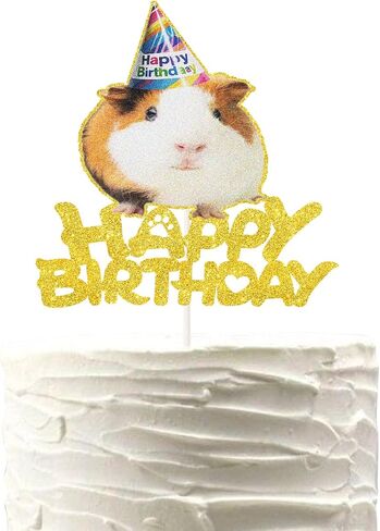 Hamster Birthday Cake Topper,Glitter Guinea Pig Birthday Cake Topper, Hamster Cake Pick for Hamster Baby Shower Supplies,Cute Animal Cake Decoration. in Saudi Arabia