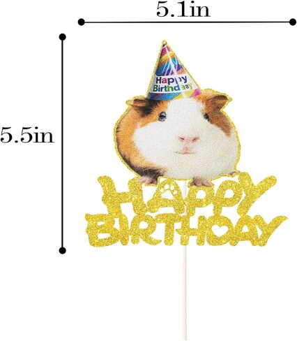 Hamster Birthday Cake Topper,Glitter Guinea Pig Birthday Cake Topper, Hamster Cake Pick for Hamster Baby Shower Supplies,Cute Animal Cake Decoration. in Saudi Arabia