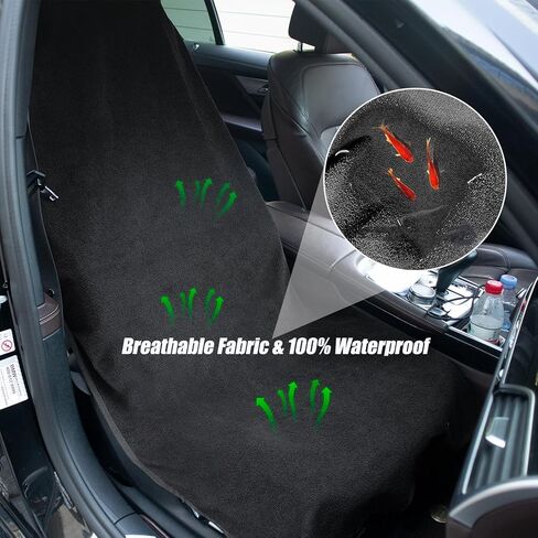 Car Seat Towel Covers Seats Protector Sweat Towel Car Seat Cover After Gym Waterproof Non-Slip Car Towel Seat Covers for Front Seats Universal Washable Seat Towel Cover for Jeep,Truck,SUV Clearance in Kuwait