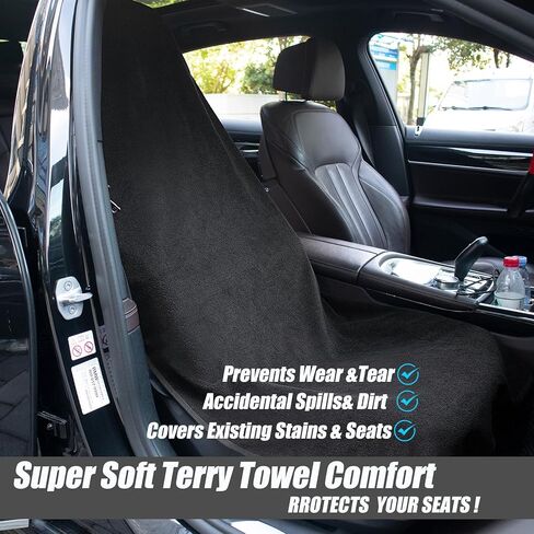 Car Seat Towel Covers Seats Protector Sweat Towel Car Seat Cover After Gym Waterproof Non-Slip Car Towel Seat Covers for Front Seats Universal Washable Seat Towel Cover for Jeep,Truck,SUV Clearance in Kuwait
