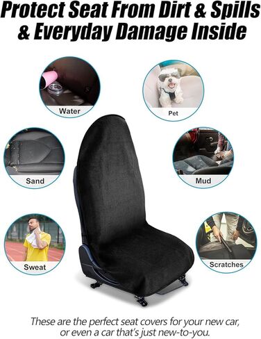 Car Seat Towel Covers Seats Protector Sweat Towel Car Seat Cover After Gym Waterproof Non-Slip Car Towel Seat Covers for Front Seats Universal Washable Seat Towel Cover for Jeep,Truck,SUV Clearance in Kuwait