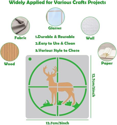 36 Pcs Animal Painting Stencils Tree Stencils Template Reusable Forest Mountain Stencils Bear Wolf Deer Animal Stencil for Painting on Wood Wall Rocks Canvas DIY Crafts Home Décor in Kuwait