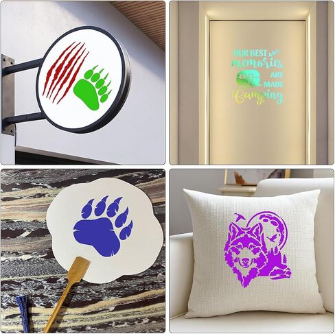 36 Pcs Animal Painting Stencils Tree Stencils Template Reusable Forest Mountain Stencils Bear Wolf Deer Animal Stencil for Painting on Wood Wall Rocks Canvas DIY Crafts Home Décor in Kuwait