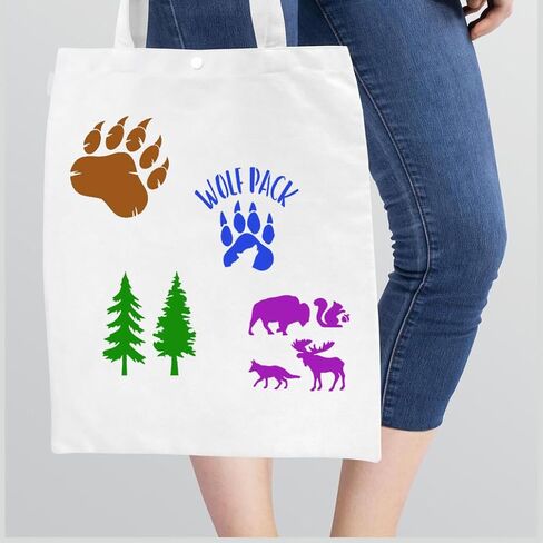 36 Pcs Animal Painting Stencils Tree Stencils Template Reusable Forest Mountain Stencils Bear Wolf Deer Animal Stencil for Painting on Wood Wall Rocks Canvas DIY Crafts Home Décor in Kuwait