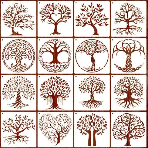 36 Pcs Animal Painting Stencils Tree Stencils Template Reusable Forest Mountain Stencils Bear Wolf Deer Animal Stencil for Painting on Wood Wall Rocks Canvas DIY Crafts Home Décor in Kuwait