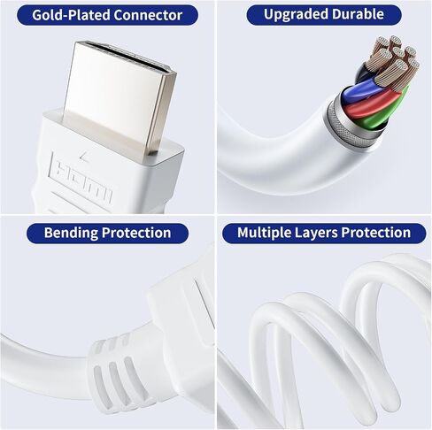 Micro HDMI to HDMI Cable Adapter, Male to Female HDMI 2.0 Cord, 4K@60Hz HDR 3D Dolby 1080P, 18Gbps High Speed, Compatible with Raspberry Pi 5/4, GoPro Hero 7/6, Nikon B500, A6000, 0.8FT / 0.25M Black in Kuwait