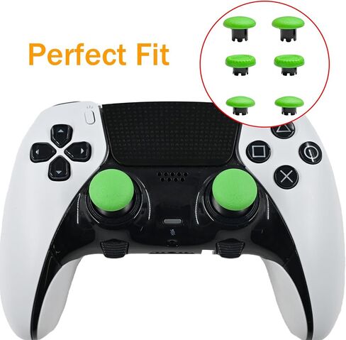 6 in 1 Thumbsticks Paddles Replacement for PS5 Dualsense Controller, Thumbsticks for PS5 Edge Controller, Accessories Parts for PS5 Dualsense Edge Controller Analog Joystick Repair Kit (Black) in Kuwait