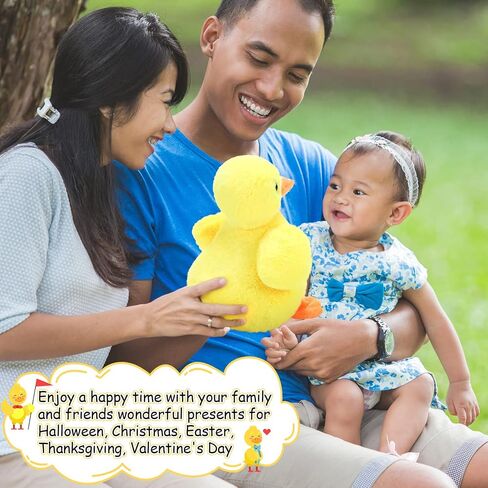 Zomiboo 5 Pcs Easter Duck Plush Set - Mama & 4 Baby Ducklings with Zipper Pouch, Soft Stuffed Animals for Kids, Easter Gifts & Family Toys(Yellow Duck) in Saudi Arabia