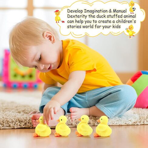 Zomiboo 5 Pcs Easter Duck Plush Set - Mama & 4 Baby Ducklings with Zipper Pouch, Soft Stuffed Animals for Kids, Easter Gifts & Family Toys(Yellow Duck) in Saudi Arabia