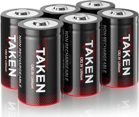 Taken CR2 Lithium Battery 8Pack, 850mAh Non-Rechargeable CR2 for Golf Rangefinder, Alarm Systems, Motion Sensor, Smoke Detector, Flashlight, Camera【10-Year Shelf Life】 in Kuwait