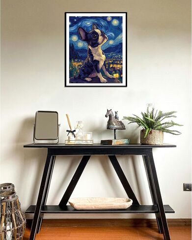 Starry Night Wolf Paint by Numbers, Wolf at Night Sky Paint by Number Kits for Adults Beginner on Canvas Without Frame, Animals Acrylic DIY Oil Painting for Gift Home Wall Art - Blue(16x20inch) in Kuwait